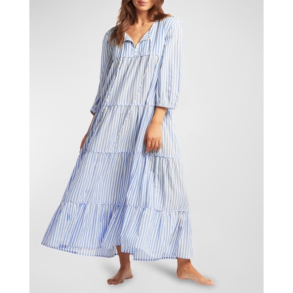 NWT SEA LEVEL SWIM | Summer Beach Striped Sails Boho Maxi Dress in Blue | Size M - Picture 2 of 13